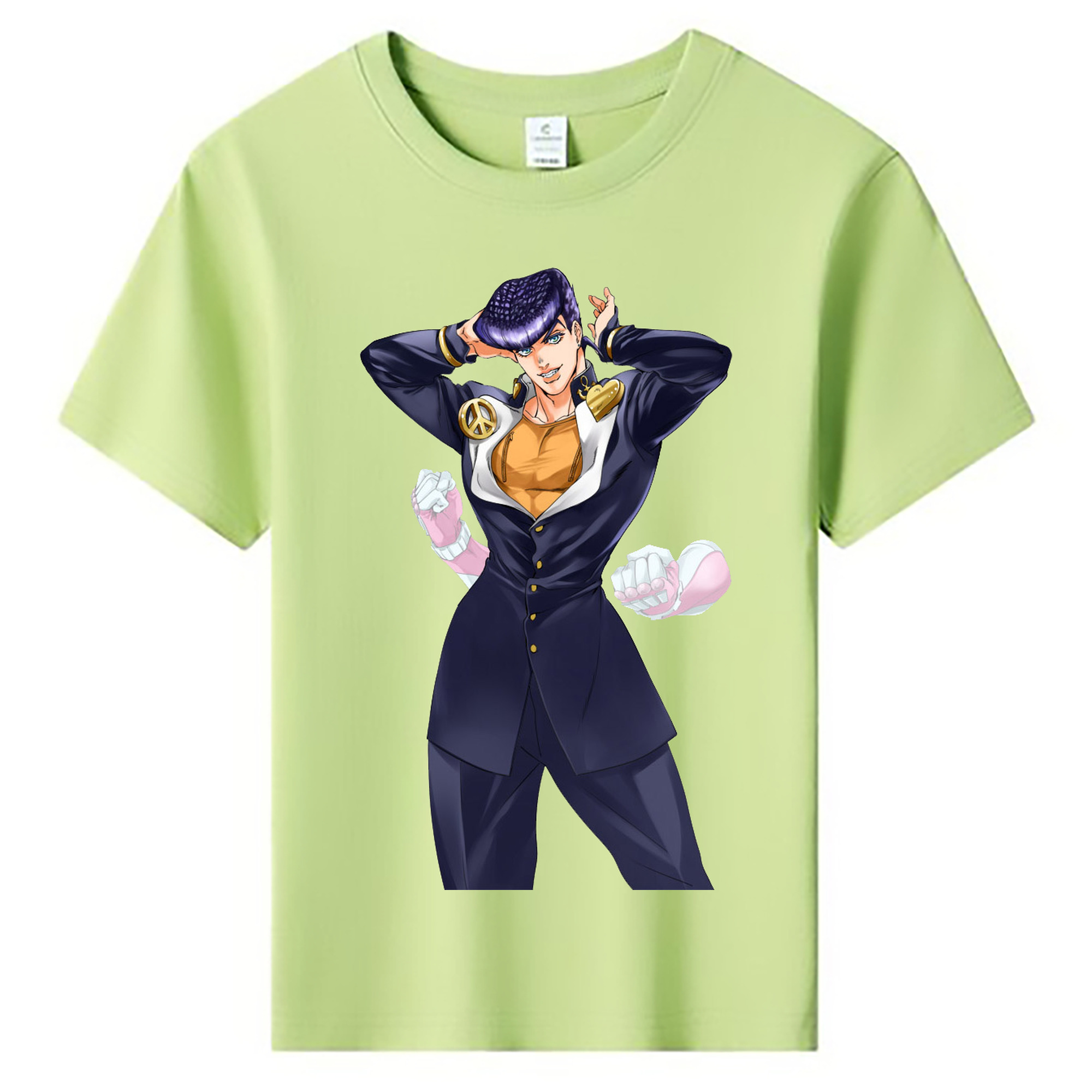 （画像用） ジョジョの奇妙な冒険 ひがしかた じょうすけ JoJo's Bizarre Adventure Higashikata Josuke 綿100％キッズTシャツ（フロントプリント）